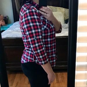 Red plaid button up